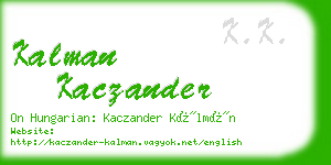 kalman kaczander business card